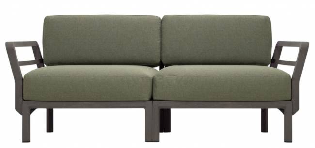 Диван пластиковый с подушками Maximo 2 терра, тимьян 1860х940х790 мм