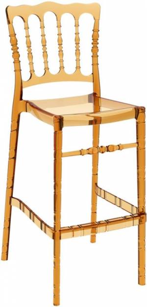 Стул прозрачный барный Opera Bar 75 янтарный 480х520х1130 мм
