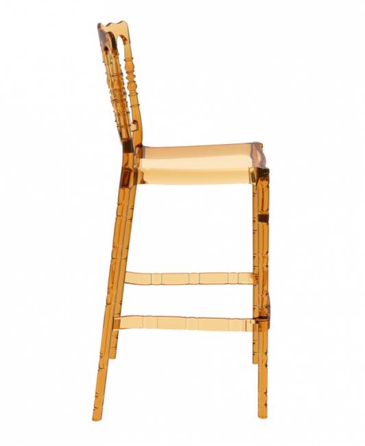 Стул прозрачный барный Opera Bar 75 янтарный 480х520х1130 мм