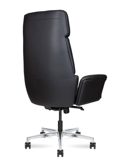 Кресло офисное / Тринити LB black  / черная экокожа / алюминиевая база