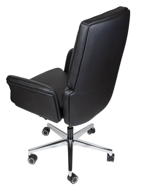 Кресло офисное / Тринити LB black  / черная экокожа / алюминиевая база