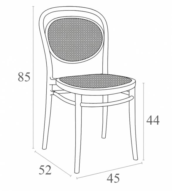 Стул пластиковый Marcel темно-серый 450х520х850 мм