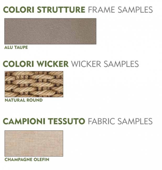 Кресло плетеное с подушками Elba белый, натуральный, шампанское 630х640х780 мм