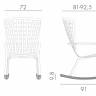 Кресло-качалка пластиковое с подушкой Folio тортора, бежевый 720х810-925х1190-1125 мм