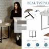 Стол журнальный BeautyStyle 27 текстиль темный/черный