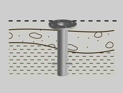 База для крепления в грунт зонта с боковой опорой BTAS стальной Ø160х350 мм