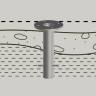 База для крепления в грунт зонта с боковой опорой BTAS стальной Ø160х350 мм