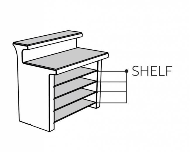 Полка стеклянная для барной стойки Break Line Glass Shelf 1040х400х6 мм