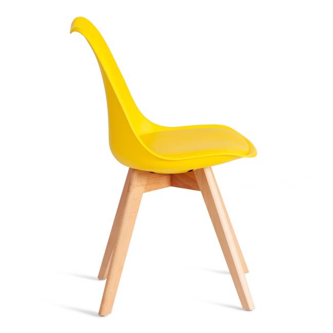 Стул TULIP (mod. 73-1) / 1 шт. в упаковке дерево/пластик/экокожа, 47,5x55x80 см, Желтый (Yellow) желтый дерево/пластик/экокожа