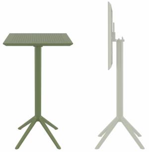 Стол пластиковый барный складной Sky Folding Bar Table 60 оливковый 600х600х1080 мм