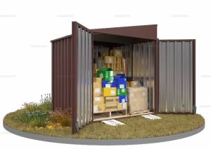 Хозблок SKOGGY секционный с односкатной крышей 2 х 2 м, шоколадный