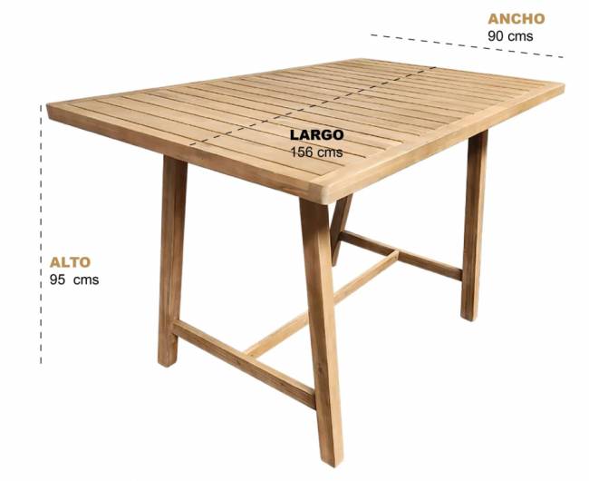 Стол деревянный барный Rimini натуральный 1560х900х950 мм