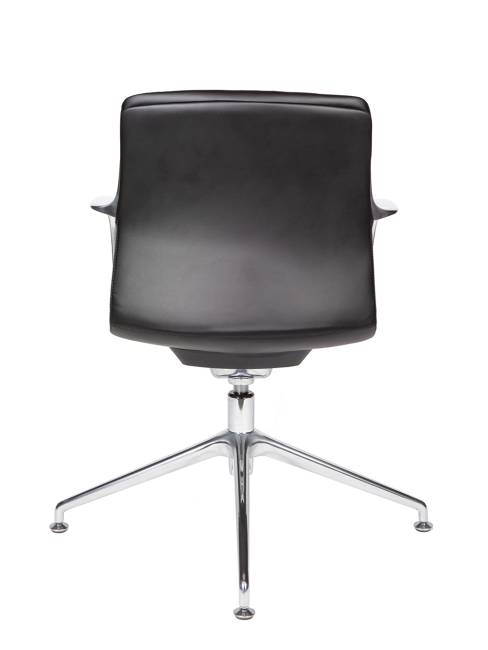 Кресло офисное / Лилль CF / черная экокожа/ алюминий крестовина