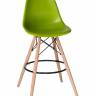 Стул барный LMZL-PP623G, ножки светлый бук, цвет сиденья салатовый