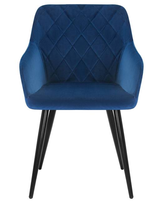 Стул обеденный DOBRIN ROBERT, черные матовые ножки, велюр V108-67 Тёмно-синий