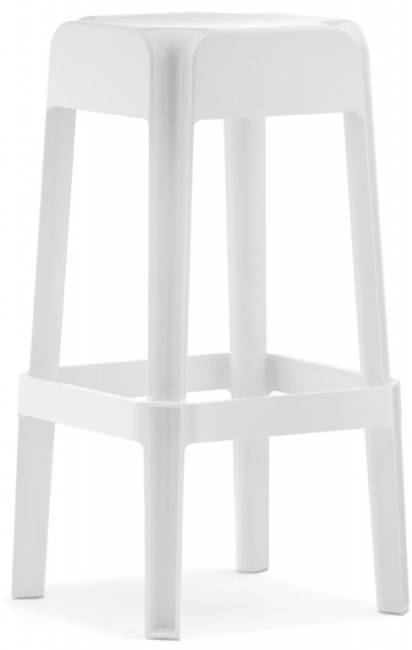 Табурет пластиковый барный Rubik белый 400х400х750 мм