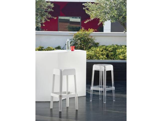 Табурет пластиковый барный Rubik белый 400х400х750 мм