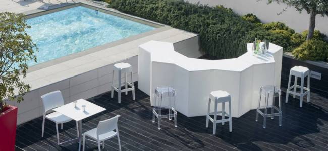 Табурет пластиковый барный Rubik белый 400х400х750 мм