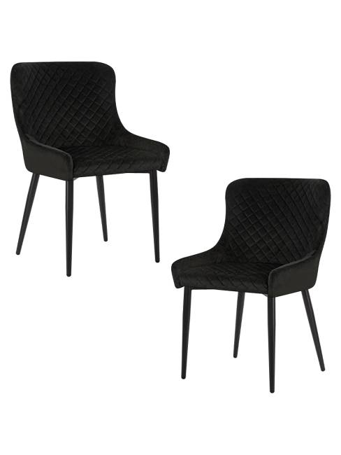 Набор 2 шт Стул обеденный DOBRIN RICHARD, черные матовые ножки, черный велюр (V108-77)