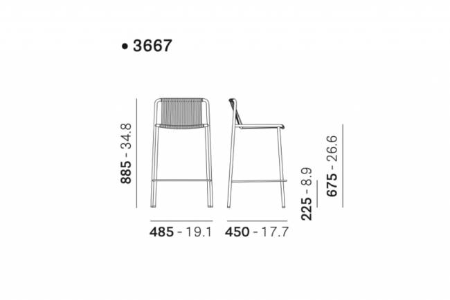 Стул металлический полубарный Tribeca розовый 485х450х885 мм
