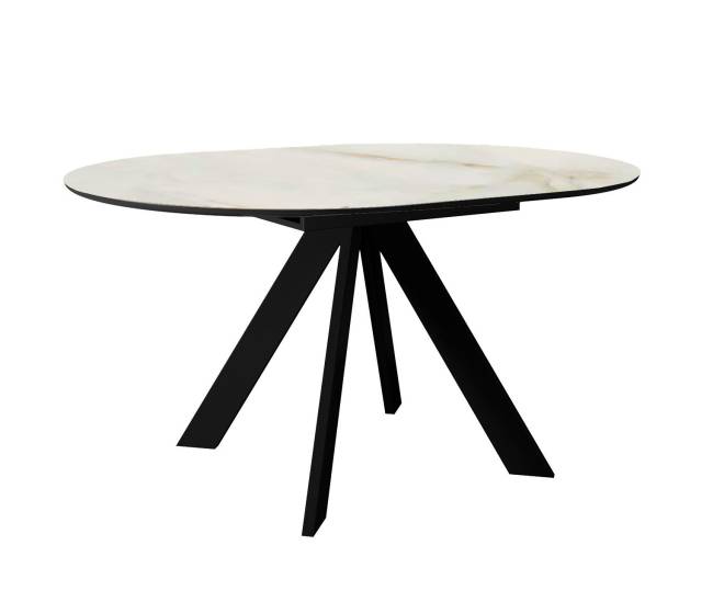 Стол DikLine SKC110 d1100 Керамика глянец Ostra Bianco (мрамор глянец белый)/подстолье черное/опоры черные Стол DikLine SKC110 d1100 Керамика глянец Ostra Bianco (мрамор глянец белый)/подстолье черное/опоры черные