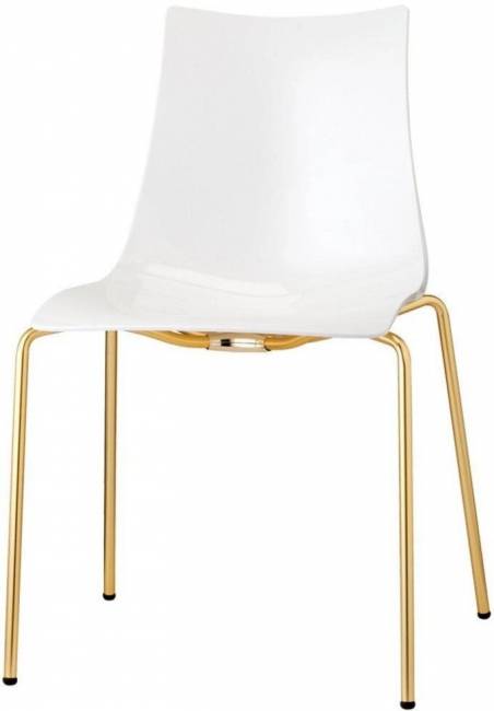 Стул пластиковый Zebra Antishock 4 Legs золотой, белый 540х520х810 мм