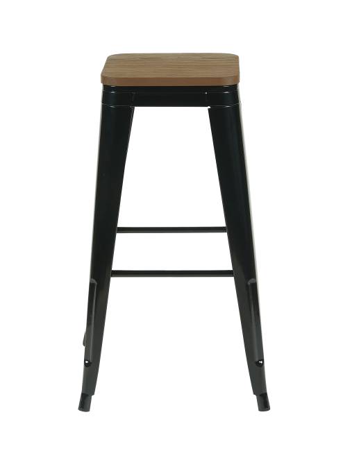Стул барный TOLIX черный глянцевый + темное дерево KD