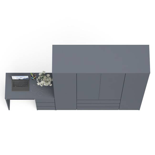 Стол компьютерный однотумбовый правый со шкафом МШ1600 Мори цвет графит
