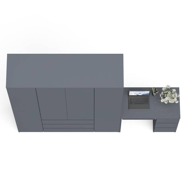 Стол компьютерный однотумбовый правый со шкафом МШ1600 Мори цвет графит