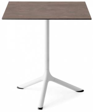 Стол ламинированный обеденный Tripe белый, кортен 600х600х740 мм