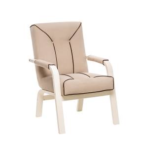 Кресло Leset Модена Люкс Слоновая кость V18 бежевый, кант V23 молочный шоколад