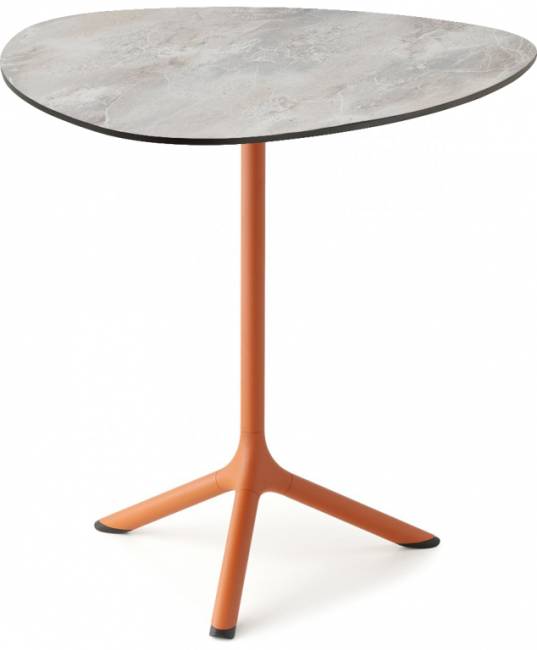 Стол ламинированный обеденный Tripe терракотовый, каменный 640х640х740 мм