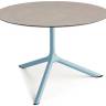 Столик ламинированный кофейный Tripe Maxi голубой, тортора шпатель Ø800х510 мм
