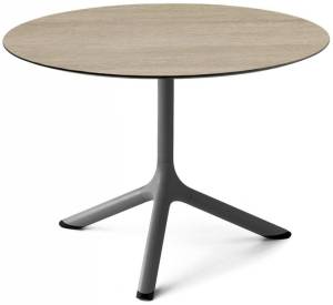 Столик ламинированный кофейный Tripe антрацит, состаренный дуб тортора Ø700х510 мм