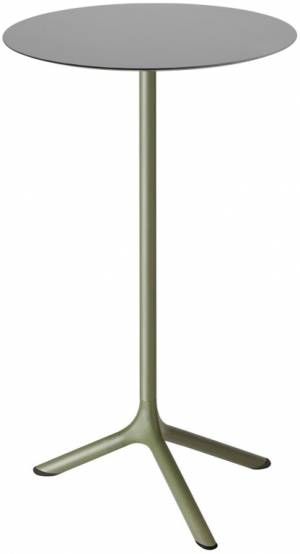 Стол ламинированный барный Tripe оливковый, светло-серый Ø600х1100 мм