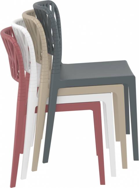 Стул пластиковый Portofino бежевый 520х560х830 мм