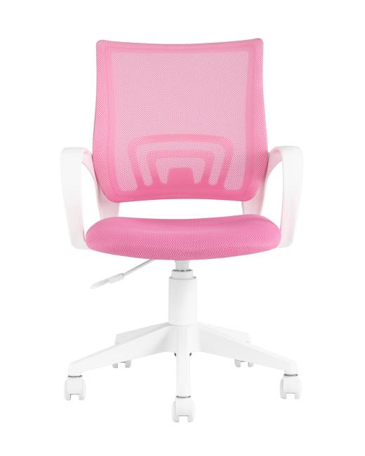 Кресло офисное TopChairs ST-BASIC-W розовый крестовина пластик белый