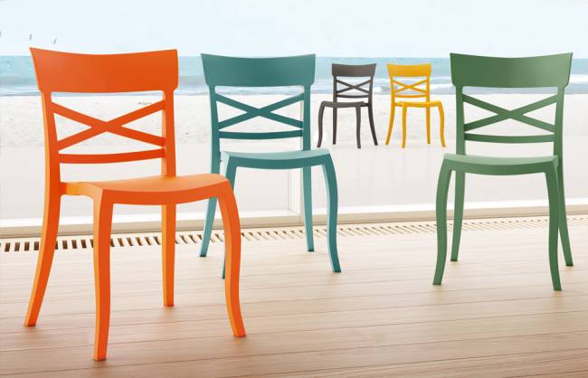 Стул пластиковый XSera-S оранжевый 490х550х840 мм