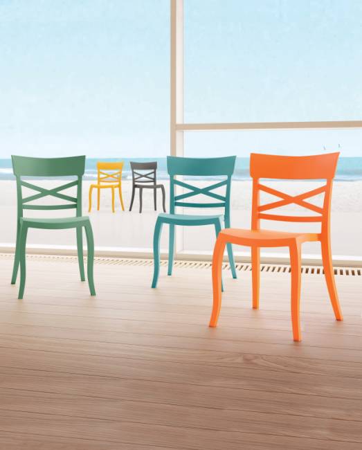 Стул пластиковый XSera-S оранжевый 490х550х840 мм