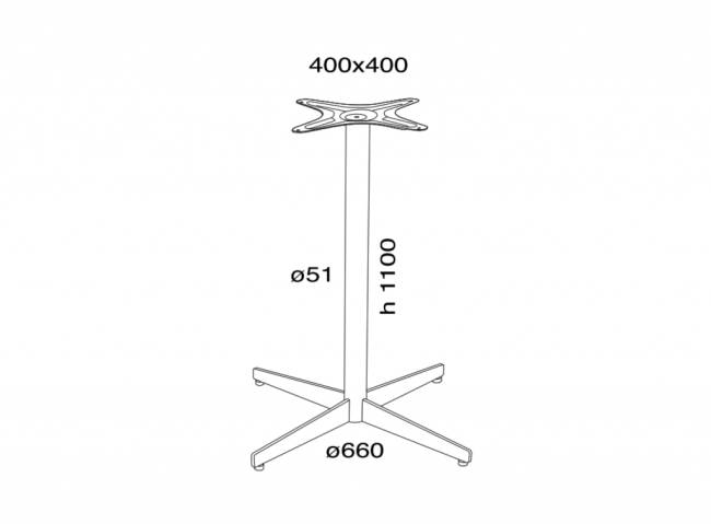 Подстолье металлическое барное Gala 343 Ø660x1100 мм