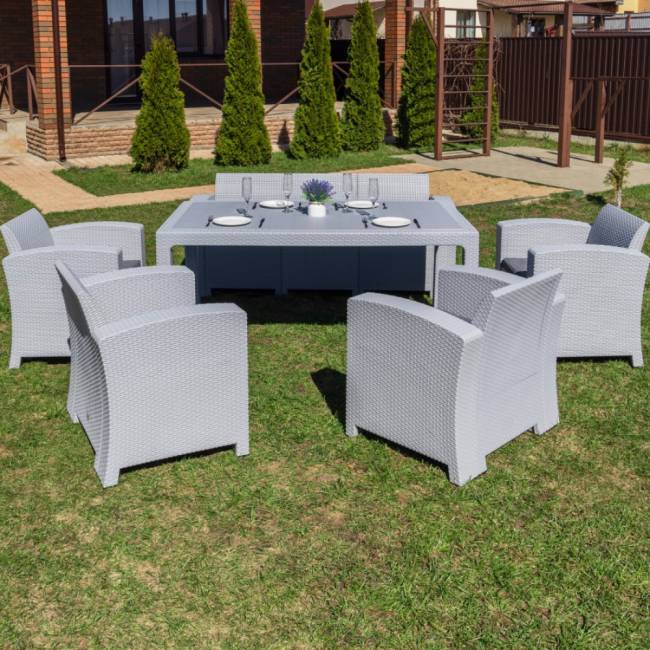 Обеденный комплект LANA LUX DINING L светло-серый