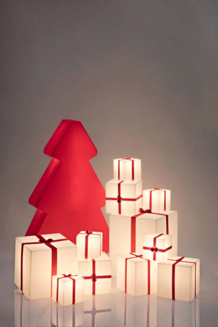 Светильник пластиковый Куб Merry Cubo 30 Lighting LED белый, красный 300х300х300 мм