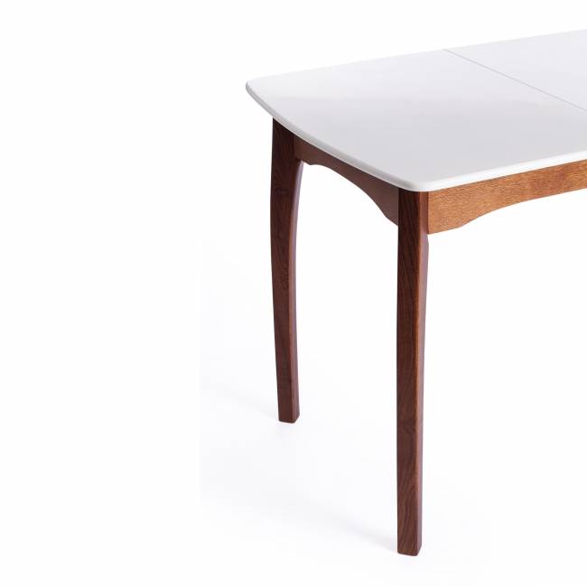Стол CATERINA бук, мдф, 100+30x70x75, коричневый, белый коричневый, белый бук, мдф