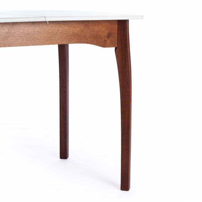 Стол CATERINA бук, мдф, 100+30x70x75, коричневый, белый коричневый, белый бук, мдф