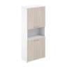 SG.861.WH.OL.OL / Шкаф высокий с нишей 800х400х1955, 4-х дв, з.ст ЛДСП 16 мм / корпус: белый; фасады: дуб светлый