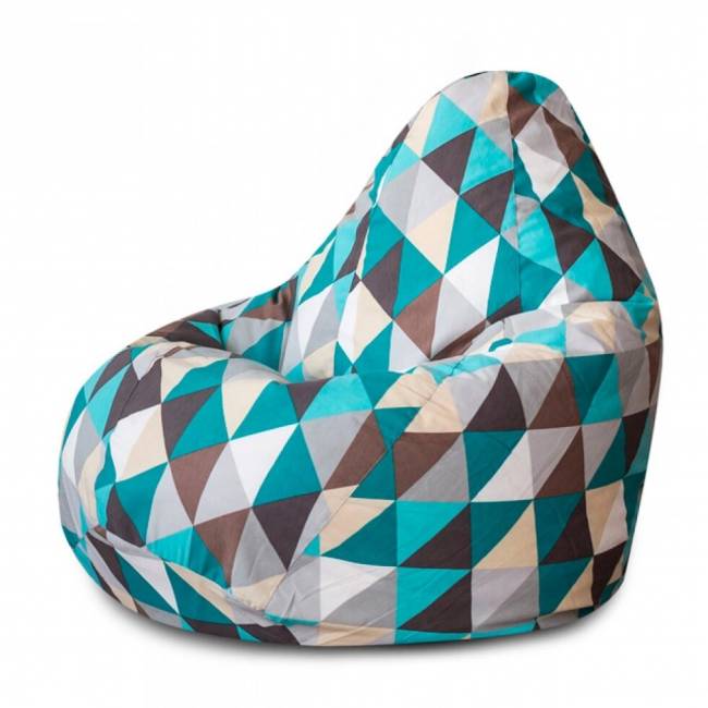 Кресло -мешок XL жаккард , разноцветный (изумруд)