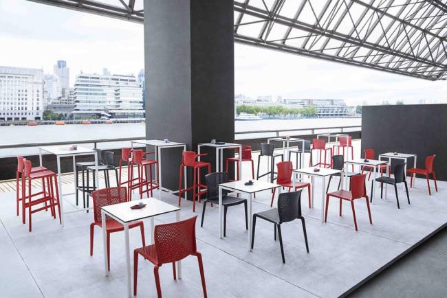 Стул пластиковый барный Spyker Stool белый 475х460х1025 мм