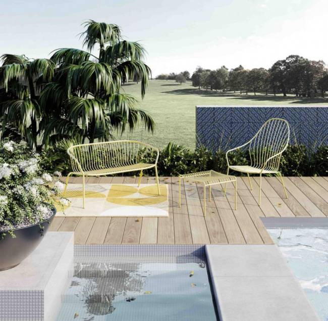 Лаунж-кресло металлическое Amitha Lounge 710х565х1000 мм