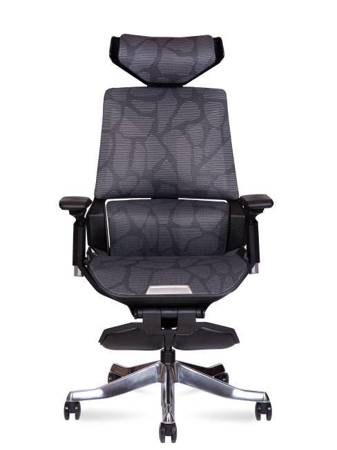 Кресло офисное / Steph gray / черный пластик/серая сетка/без реклайнера