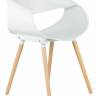Стул обеденный DOBRIN ALIEN, ножки светлый бук, цвет белый (W-02)